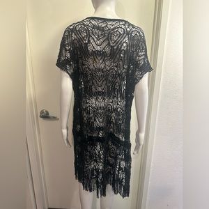 Lace swim cover up kimono